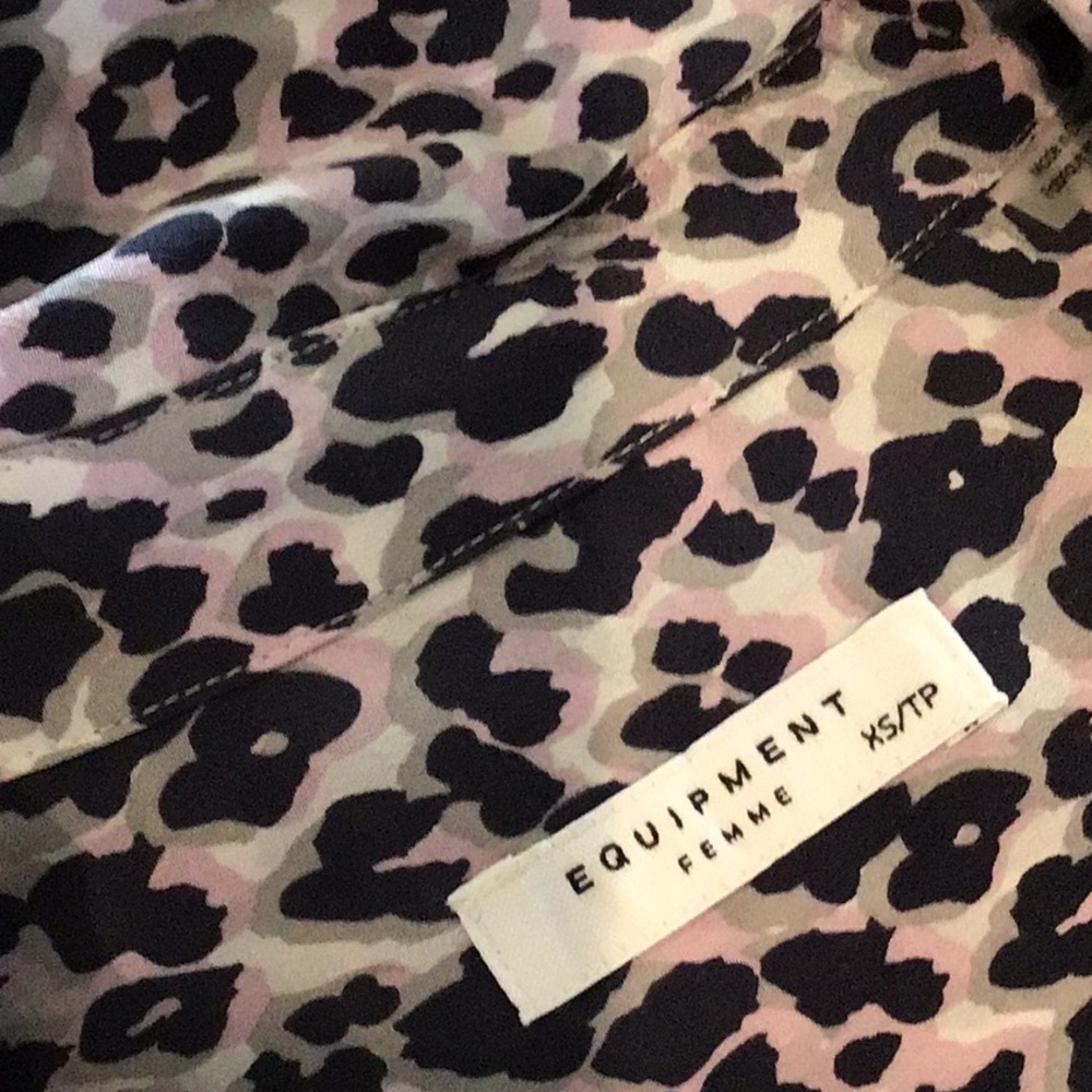 Equipment Button Down Leopard Print Top, Silk, Si… - image 7